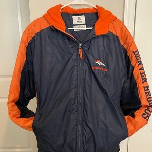 NFL Denver Broncos Navy and Orange Puffer Jacket